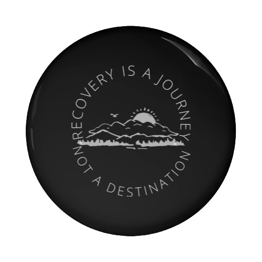 recovery is a journey grey text, 12 step gifts Pin Buttons