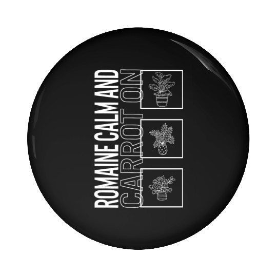 Romaine Calm And Carrot On, Garden Plant Pin Buttons