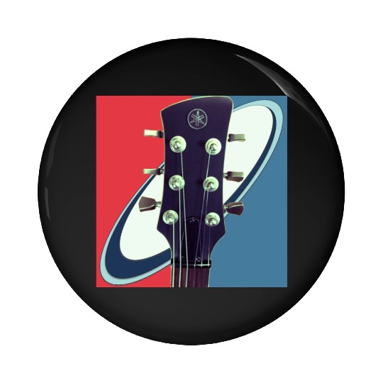 Red White Blue Rock and Roll Themed Guitar Pin Buttons