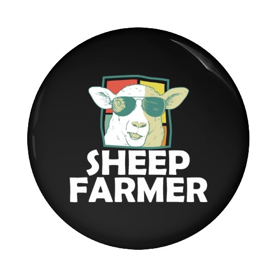 Retro Sheep Farmer Sunglasses Farming Pin Buttons