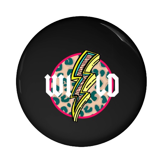 Wild Lightning Leopard Circle Pin Buttons