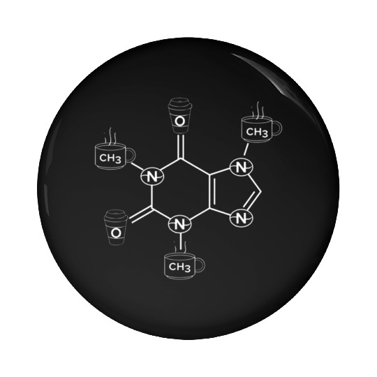 caffeine molecule for coffee lover Pin Buttons