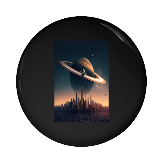 Solar system planet Saturn galaxy Pin Buttons