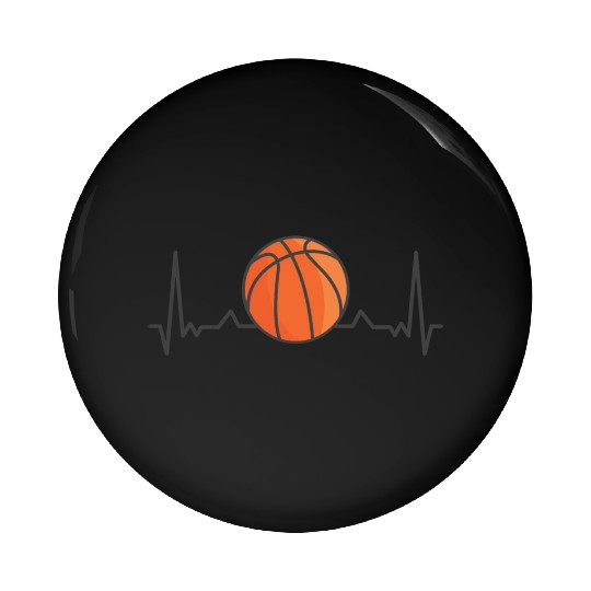 Basketball Heartbeat Pin Buttons