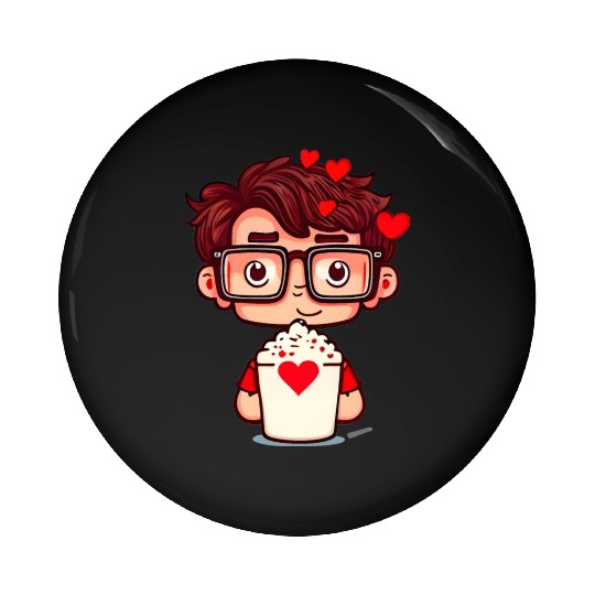 Popcorn Movie Guy Pin Buttons