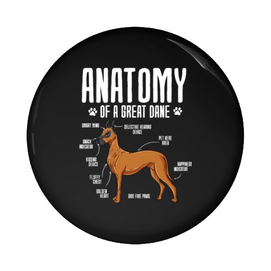 Anatomy Of A Great Dane Pin Buttons
