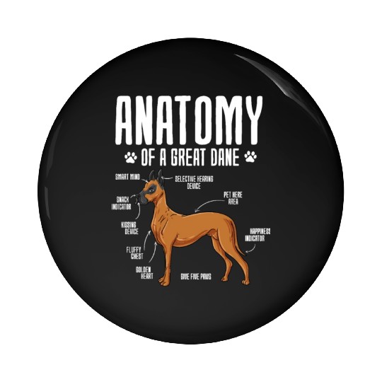 Anatomy Of A Great Dane Pin Buttons