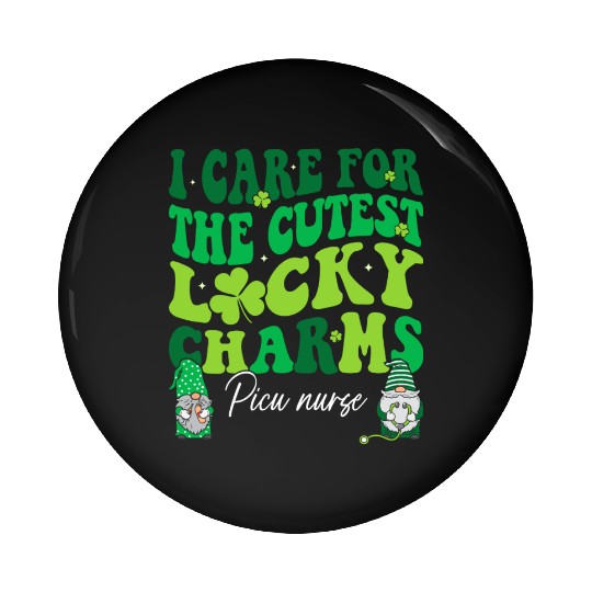 Groovy Retro NICU Nurse St Patrick's Day Pin Buttons