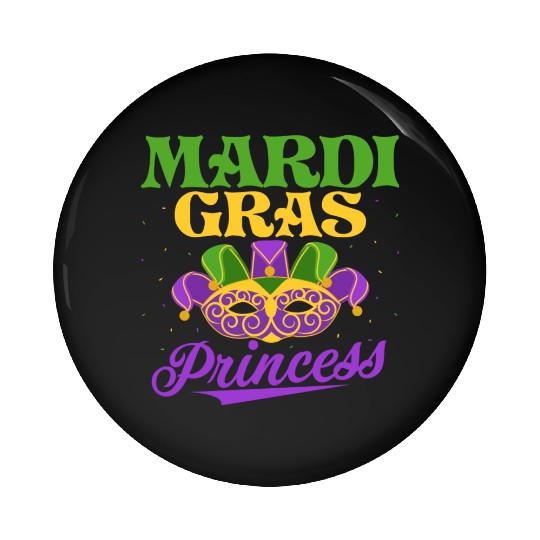 Mardi Gras Princess Parade BeadsParty Pin Buttons