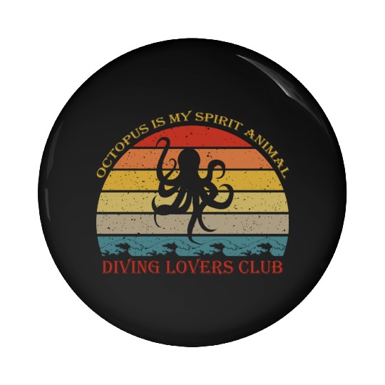 Octopus Lover Pin Buttons