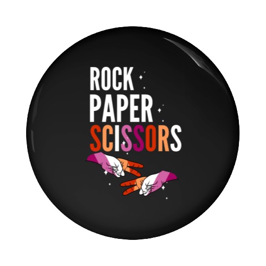 Rock Paper Scissors Lesbian LGBT Pride Lesbian Pin Buttons