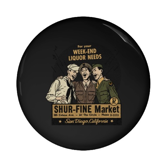 Vintage San Diego Liquor Store Pin Buttons