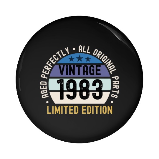 40th Birthday Vintage 1983 Pin Buttons
