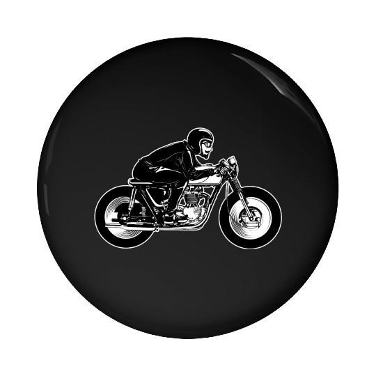Cafe Racer Motorcyclist (2c) Pin Buttons