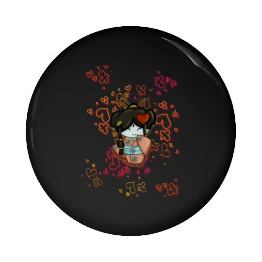 kimono cute Pin Buttons