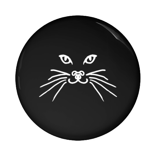 Cat face white Pin Buttons