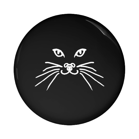 Cat face white Pin Buttons