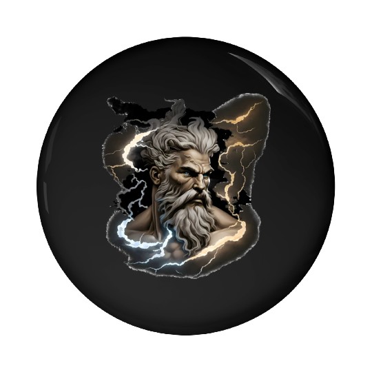Zeus - A Colorful Tribute to the Greek God of Sky Pin Buttons