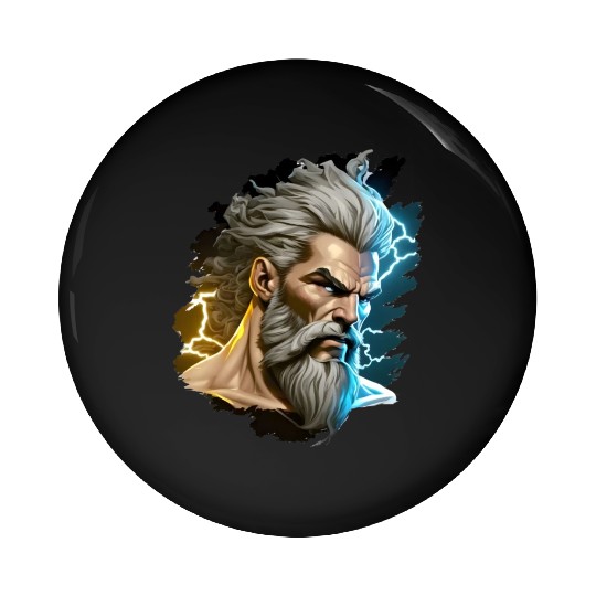 The sticker could feature the silhouette of Zeus Pin Buttons