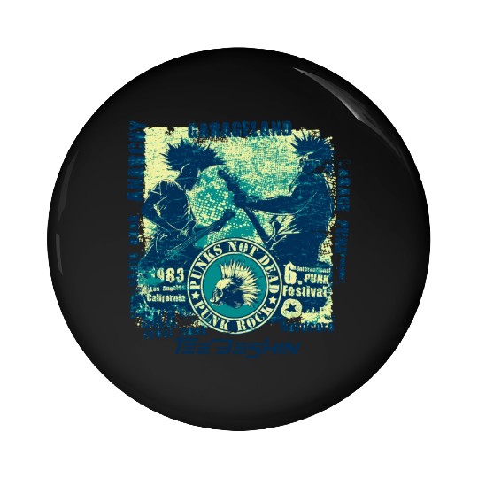 Punk Rock Skull Guitar Concert Pin Buttons