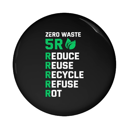 5R Waste Earth Day Planet Environment Trees Pin Buttons