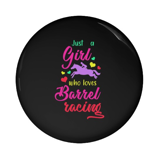 Girl Horse Barrel Racing Pin Buttons