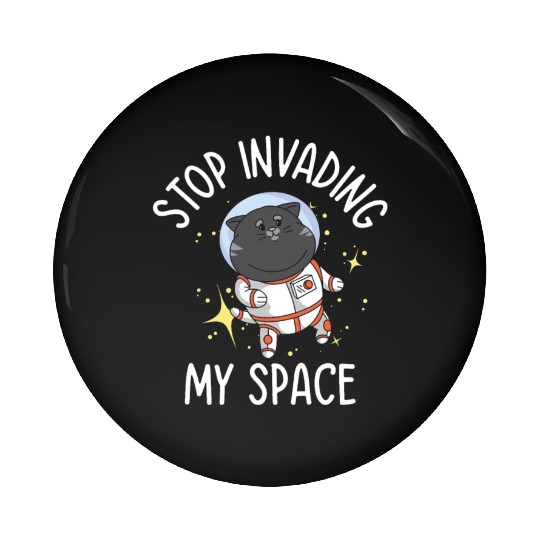 Space Purring Cat Astronaut Cat Lover Spaceship Pin Buttons