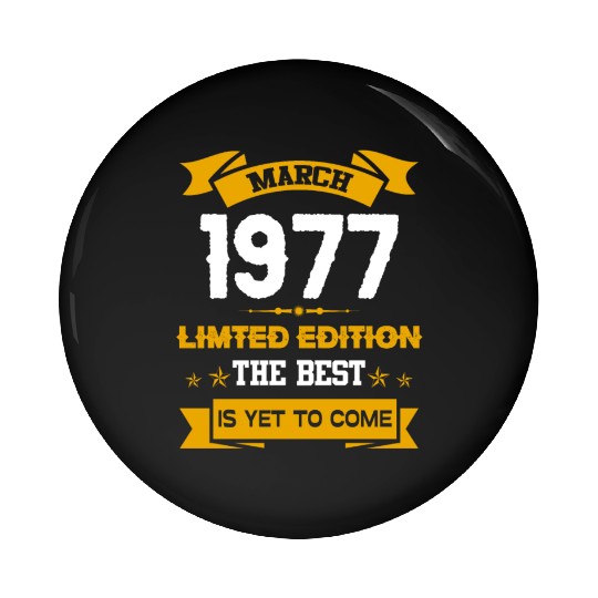 March 1977 Birthday Surprise Pin Buttons