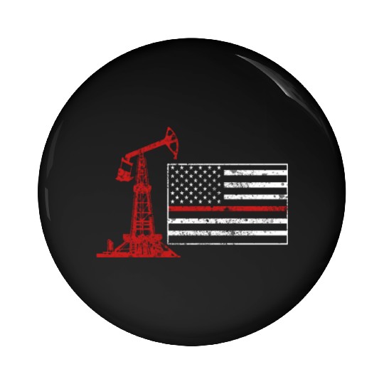 Oilfield Oil Drilling Us Flag Pin Buttons