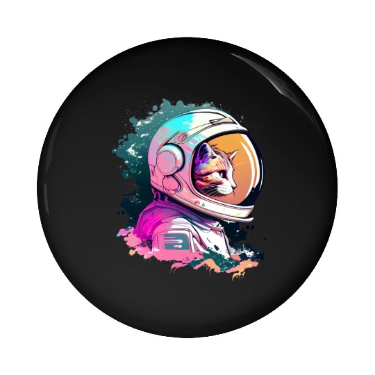 Aesthetic Vaporwave Space Cat 80s 90s Astronaut Pin Buttons