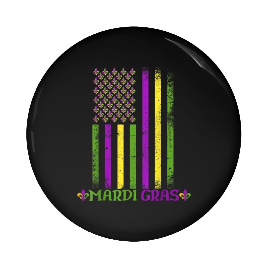 Mardi Gras US American flag Mardi Gras 2023 Pin Buttons