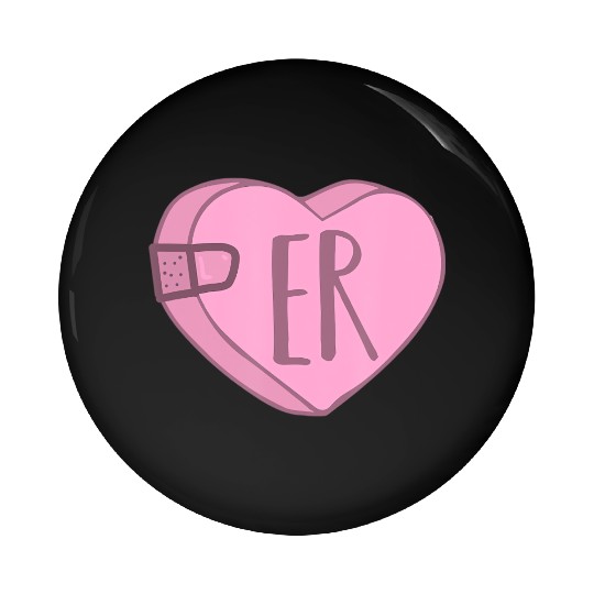 Cute ER Nurse Candy Heart Pin Buttons
