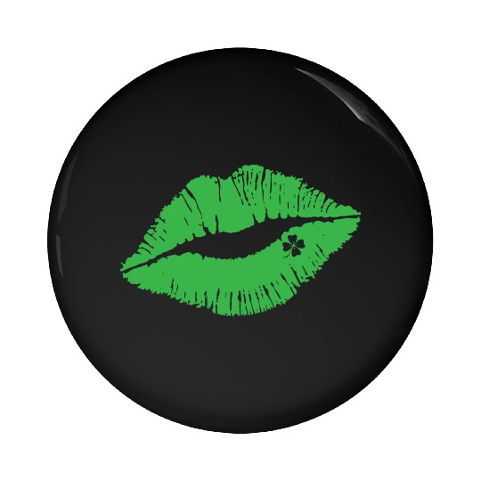 Lips Shamrock Pin Buttons, St Patricks Day Presents