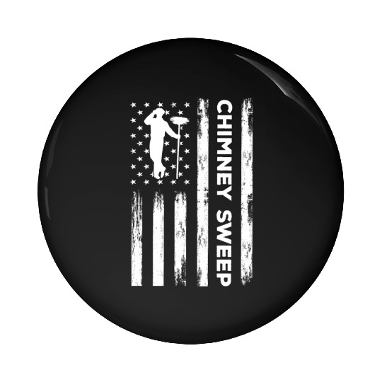USA Flag Chimney Sweep Pin Buttons