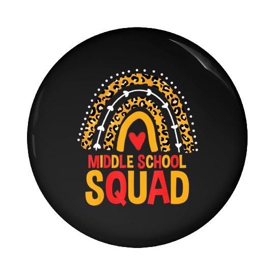 Back To School Leopard Middle School Squad Pin Buttons