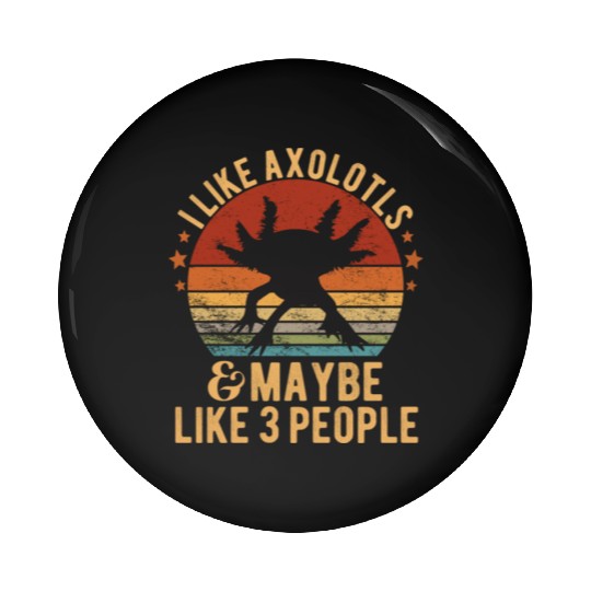 Axolotl And Maybe 3 People Retro 90s Funny Axolotl Pin Buttons