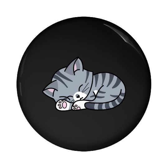 Grey Tabby Sleeping Pin Buttons