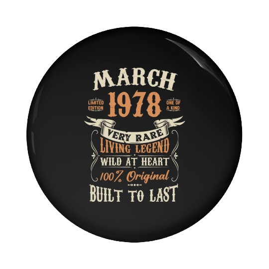 March 1978 Birthday Surprise Pin Buttons
