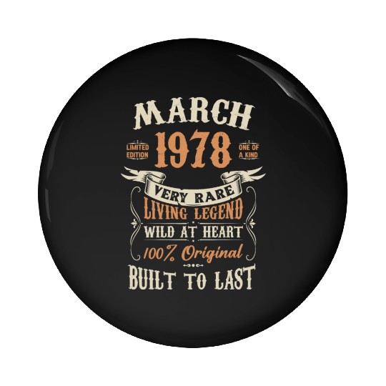 March 1978 Birthday Surprise Pin Buttons