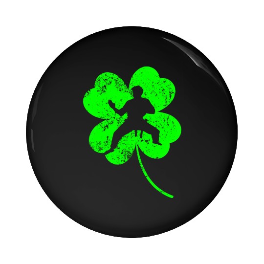 Karate St. Patrick's day shamrock Pin Buttons