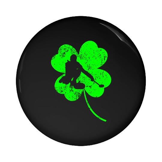 Curling St. Patrick's day shamrock Pin Buttons