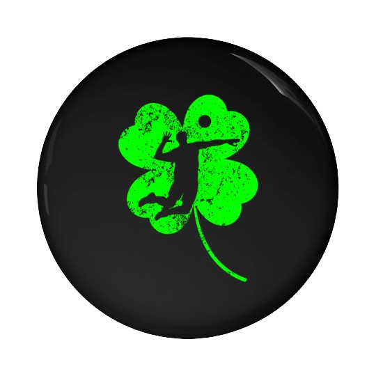 Volleyball St. Patrick's day shamrock Pin Buttons