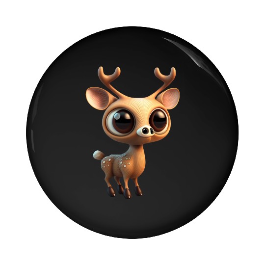 Cute deer cartoon character Pin Buttons