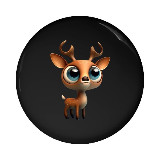 Cute deer cartoon character Pin Buttons