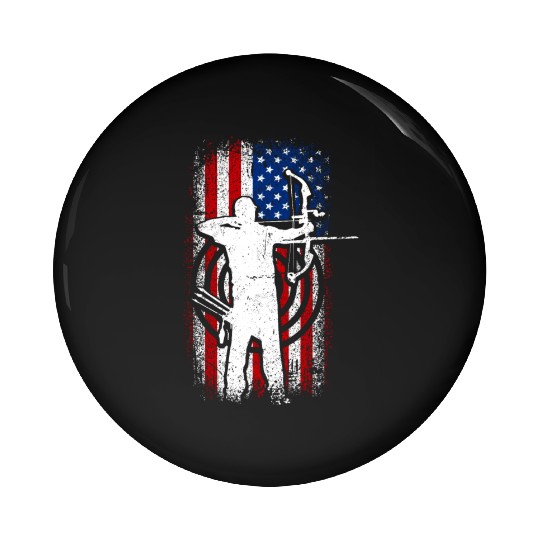 Usa Patriotic American flag 4th of July Archery Pin Buttons