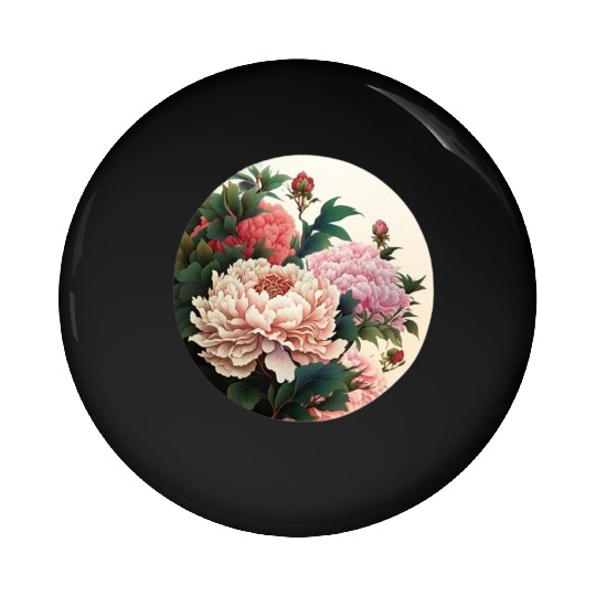Peony flowers Pin Buttons