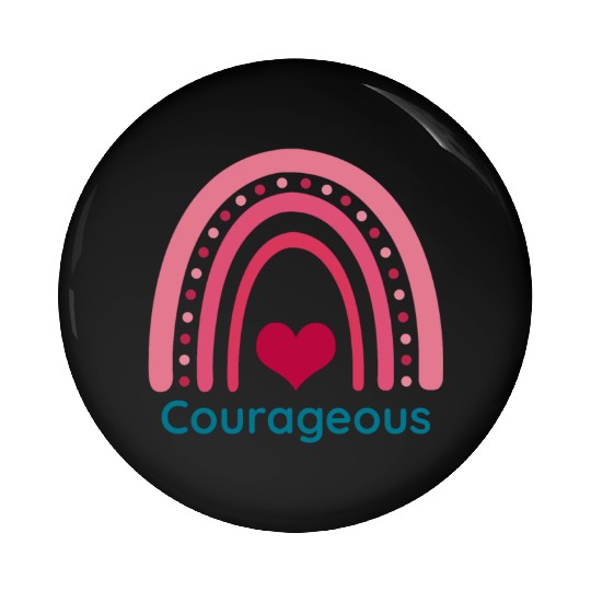 Courageous Viva Magenta Boho Rainbow Pin Buttons