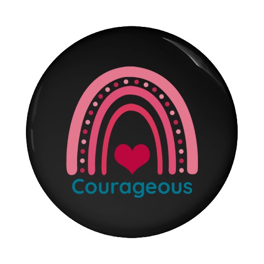 Courageous Viva Magenta Boho Rainbow Pin Buttons