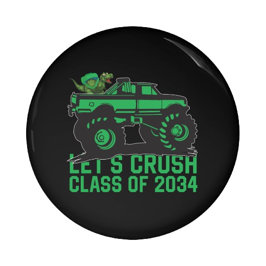 Lets crush class of 2034 dark green vehicle sketch Pin Buttons