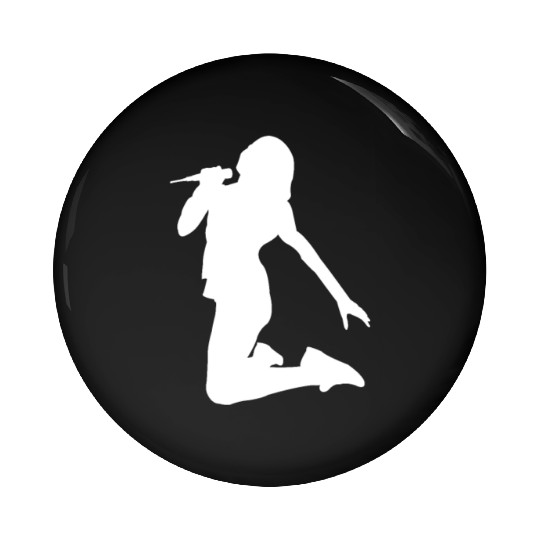 guitar player girl silhouette Pin Buttons